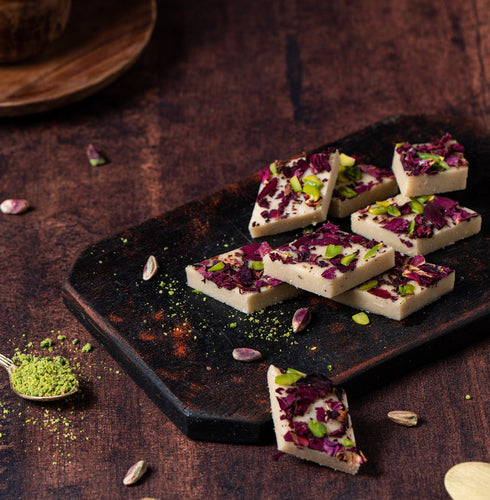 The Baklava Box Rose Dry Fruit Barfi